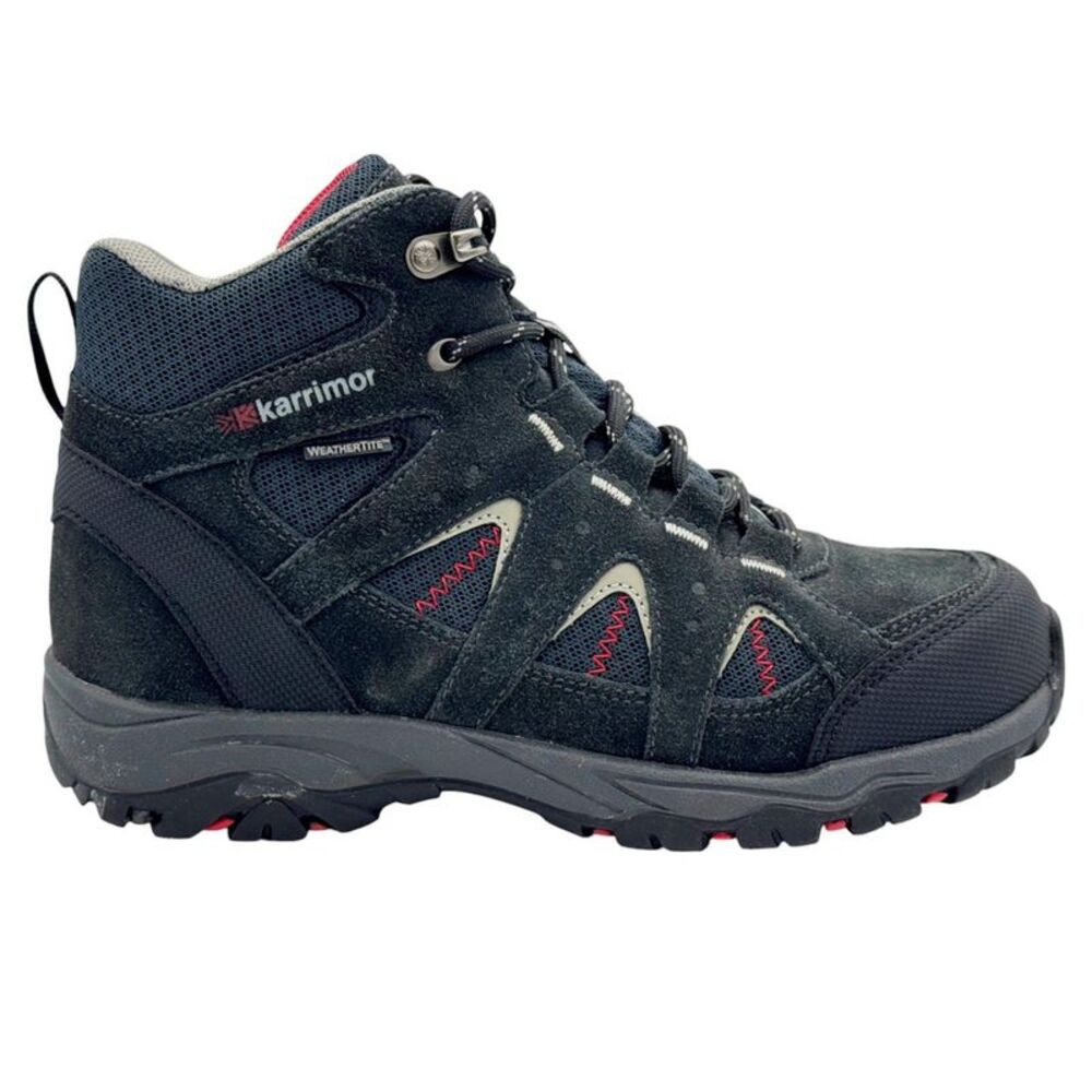 Karrimor Childrens/Kids Mount Leather Walking Shoes / Black/Red